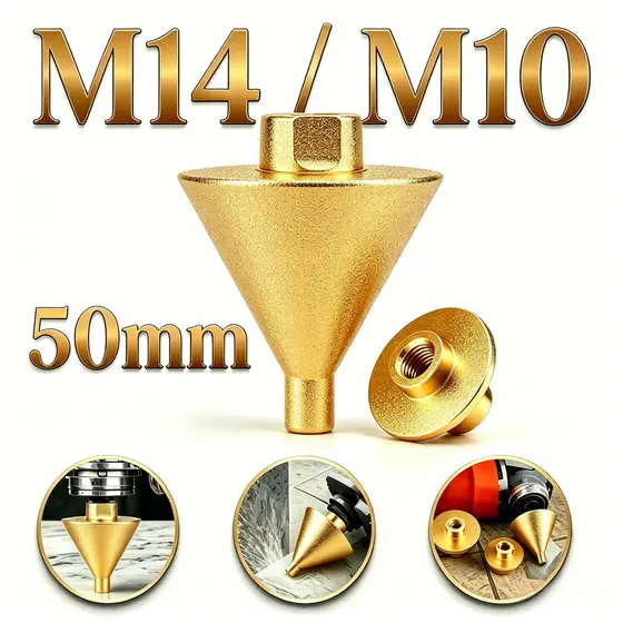 Broca De Chanfro Diamante, De Telha De Rosca M14/M10 Abridor De Furo Cerâmica , Cone 50mm/38mm Moagem Chanfrada De