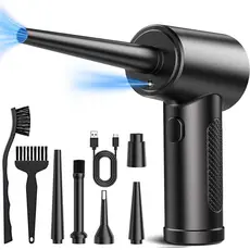 Soprador de Ar Sem Fio 51000RPM 3 Velocidades com LED para PC/Notebook/Teclado Limpeza/Limpador De Carro