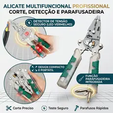 3 em 1 Descascador De Fio Dobráveis Com Detector De Tensão , Alicate Multifuncional Para Descascar Fios Cortar E Puxa