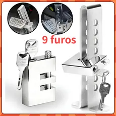9 furos Trava Anti Furto Segurança Freio Embreagem Veículo Aço Pedal