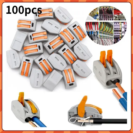 kit 100 un Conector Compacto Elétrico Emenda E Derivação 4mm e 6mm