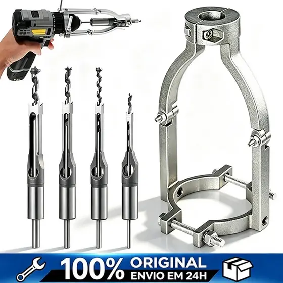 Broca De Furo Quadrado Adaptador De Fixação Do Suporte Da Junta Mortiser Bit Para Máquina De Perfuração/Elétrica Manual