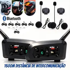 Par Intercomunicador Capacete Comunicador Moto V6 Bluetooth