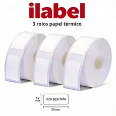 3 Rolo（660PCS） Etiqueta ilabel WP9525 WP9529 12x30mm NAO COMPATIVEL COM NIIMBOT D110