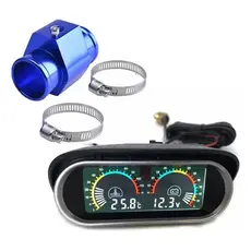 Relógio Digital 2 em 1 para Carros +Adaptador T | Temperatura + Voltagem | Alerta | Fácil Instalação