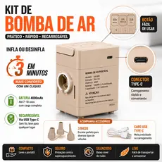 Nepul Bomba de ar para colchões infláveis , travesseiros e sofás infláveis – bomba integrada, portátil, automática