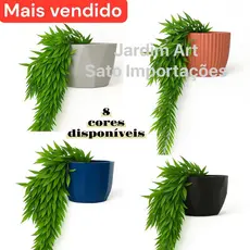 Buquê Bambu da Sorte Pendente Artificial 5 Galhos com Vaso Cerâmico Plástico 8 Cores e musgo