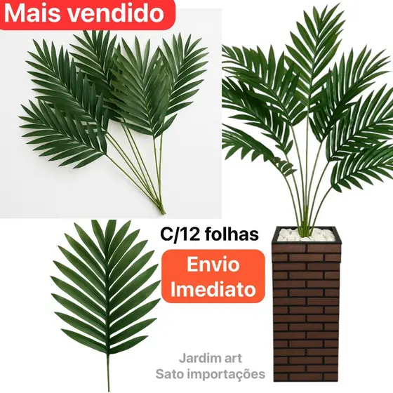 Decoração com Folhas de Palmeira Artificial 70cm Cod505