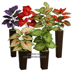 Arranjo Folhagem planta Artificial no Vaso Alto p/ Decoração