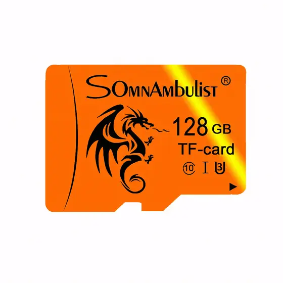 Cartão de Memória SomnAmbulist 128GB de Alta Velocidade, Mini Cartão SD, Cartão U3 TF, U1, A1