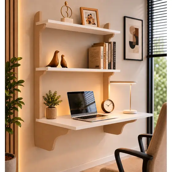 Mesa Escrivaninha Home Office Para Escritório Suspensa Mesa Para Estudo 90cm X 45cm