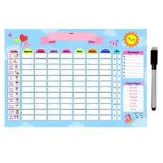 Quadro De Rotina Infantil Recompensa - Quadro de Organização de Atividade e Incentivo - Menina