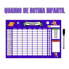 Quadro de Organização e Recompensa - Quadro De Rotina Infantil De Parede Atividade Para Incentivo