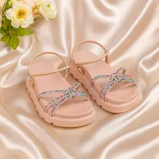 Birken Papete Sandália Feminina Com Strass Colorida Nude Rose Paris