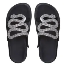 Birken Papete Sandália Conforto Feminina Luxo Cobra Brilho Strass