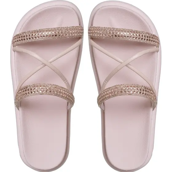 Birken papete rasteira sandália feminina Modelo Luxo Strass Brilho Rosê Nude