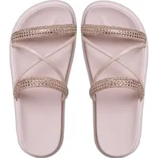 Birken papete rasteira sandália feminina Modelo Luxo Strass Brilho Rosê Nude