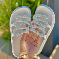 Birken Papete Sandália Conforto Feminina Luxo Cobra Brilho Strass