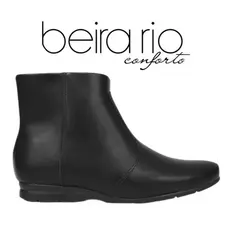 Bota Feminina Beira Rio 9073.108 Original Cano Curto Fecho com Zíper Coturno Confortável