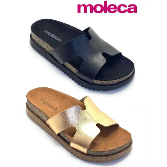 Sandália Papete Flatform feminina Moleca 5500.100 Original confortável e Macia
