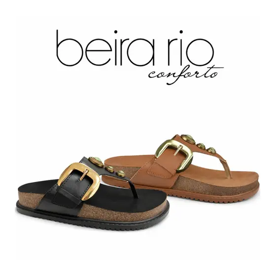 Sandália Feminina Dedo Flat Macia Papete Birken Beira rio 8524.111 Original confortável