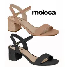 Sandália Feminina 5496.101 Moleca Original Salto Baixo Bloco Grosso Casual e Confortavel