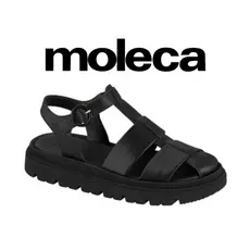 Sandália Papete Feminina Tratorada Moleca 5504.114 Original Tiras Cruzadas Confortável