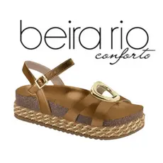 Sandália Beira Rio Plataforma Dourada Elegance 8546.207 Estilo e Sofisticação