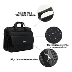 Maleta notebook pasta executiva trabalho reforçada nylon alça de mão