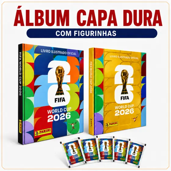 Kit Álbum Capa Dura Copa do Mundo 2026 Fifa World Cup Colecionável + Figurinhas