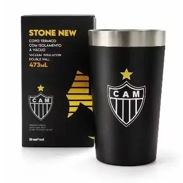 Copo Térmico Atlético Mineiro CAM 473ml Inox Parede Dupla a Vácuo – Mantém Gelado e Quente