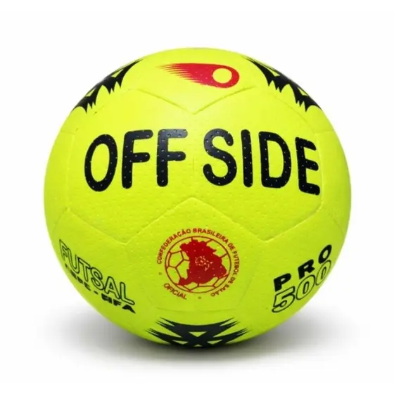Bola de Futsal OFF SIDE Pro 500 Oficial – Alta Durabilidade e Controle – Amarela Neon