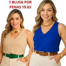 Kit 2 Blusa Regata Feminina Tecido Duna Basica Lisa Alça Larga Tendência