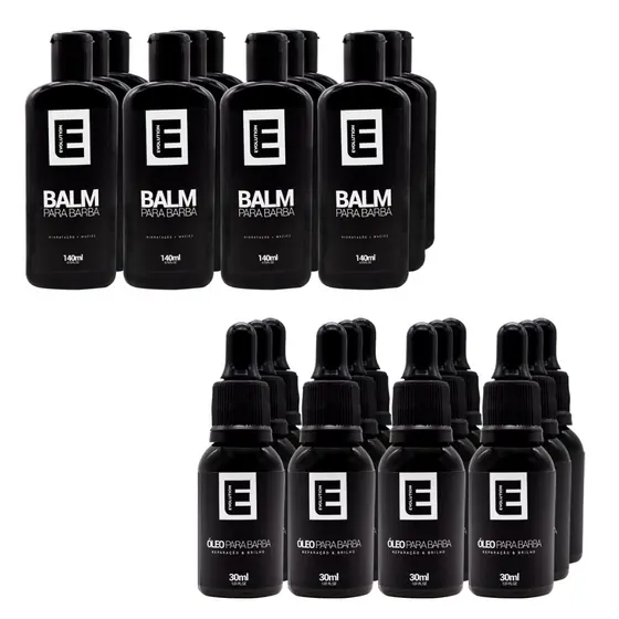 6 BALM PARA BARBA 140ml + 6 ÓLEO PARA BARBA 30ml EVOLUTION BARBER