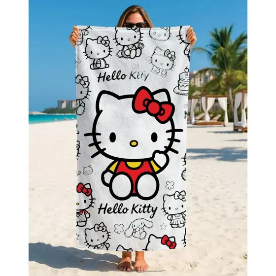 Toalha Grande de Banho Praia 1,40x70cm Hello Kitty