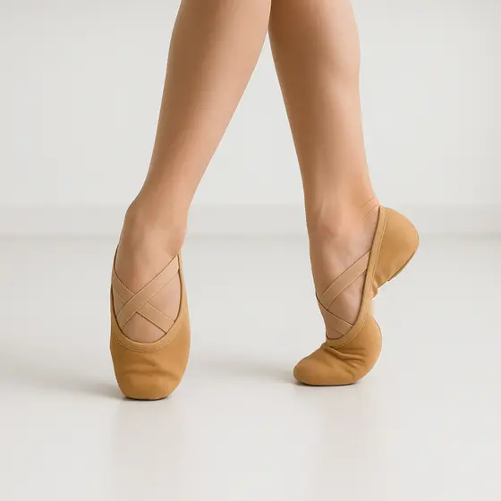 Sapatilha Sola Dividida Lona Ballet, Sapatilha Ballet preto, Sapatilha de Ballet de Lona Preto