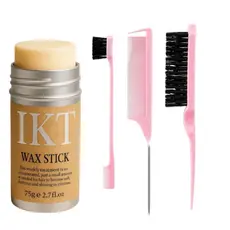 Kit Cera Bastão Wax Stick + 3 Pentes Baby Hair Finalizador de Cabelos Acabamento Profissional