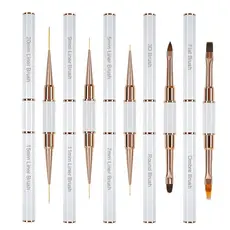 kit 5pcs/conjunto Pincel de Arte de Unha de Dupla Face Acrílico UV Gel Extensão de Unha Caneta de Pintura de Arte Flo