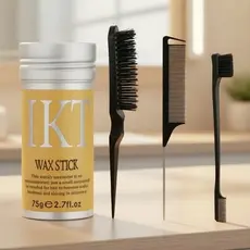 Kit Cera Bastão Wax Stick + 3 Pentes Baby Hair Finalizador de Cabelos Acabamento Profissional