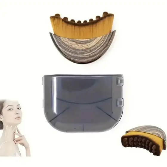 Escova Manual para Limpeza Linfatica comCerdas Ovais para Peles Sensiveis e LinfedemaReduz Inchaco Facial Molde o Queixo