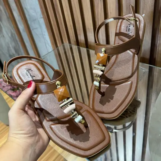 Sandalia Feminina Casual Rasteirinha Barata Lan莽amento