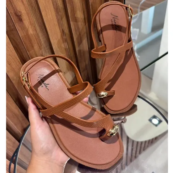 Sandália Feminino Rasteira Dedo Leve Confortável
