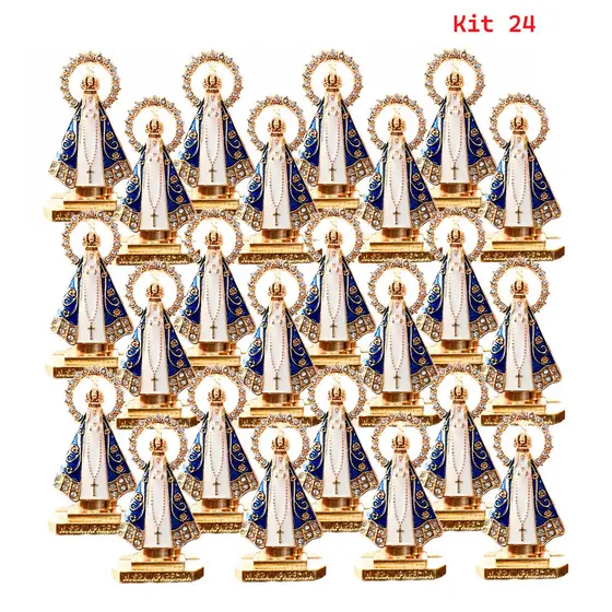 Kit 24 Carruagem de Nossa Senhora Aparecida em Metal 5,5cm - Atacado