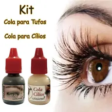 Kit 1/2 Cola para Cílios Ludurana B00224 e B00395 Fio a Fio e Tufos Fixação Forte e Secagem Rápida Profissional e Segura