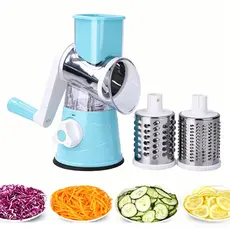 Cortador de legumes 3 em 1, cilindro manual, ralador de queijo, cortador em tiras, acessório de cozinha versátil - U11