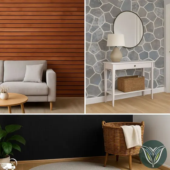 Papel de Parede 5M X 45CM PVC Ripado Pedras Cinzas Marmorizado Preto Revestimento Adesivo Autocolante