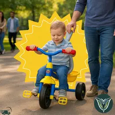 Triciclo Infantil Velotrol até 30kg com Assento Regulável Cestinha e Guidão Antiderrapante Azul Rosa