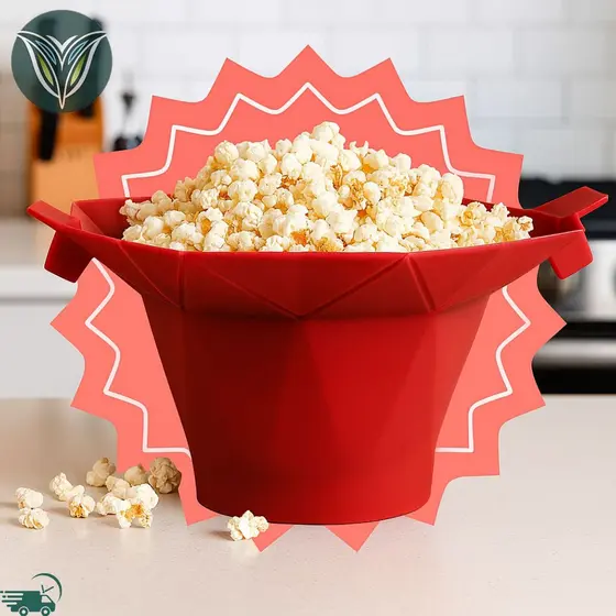 Balde Pipoca Pipoqueira Silicone Dobrável Para Micro-ondas Cozinha Saudável Sem Óleo Livre BPA Retrátil