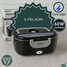 Marmita Elétrica Térmica Bivolt Portátil Bivolt 110/220V Marmiteira Eletrica Esquenta Comida Aquece Alimento Tomada
