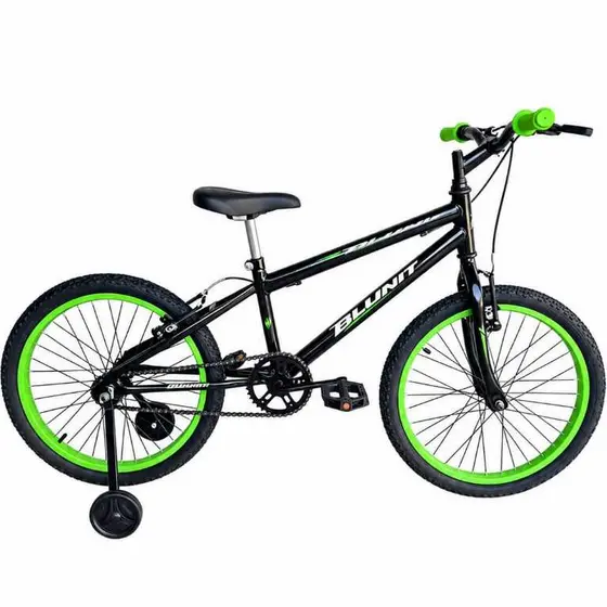 Bike Bicicleta Infantil Aro 20 Masculina BLUNIT Com Rodinhas Laterais Para Menino de 6 a 10 Anos